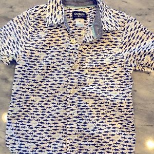 OshKosh 4T shark printed short sleeve button down